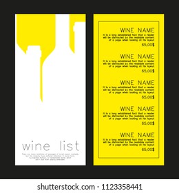 Design for wine list. Menu, banner or etc. Wine concept. Vector illustration