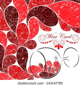 Design of a wine list for restaurant with red wine and a pattern