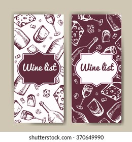 Design for wine list. Restaurant template for invitation, menu, banner or etc. Wine concept. Vector illustration