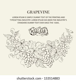 Design for wine list. Vector illustration.