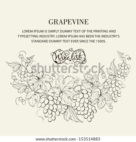 Design for wine list. Vector illustration.
