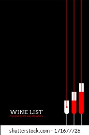 Design a wine list with wineglasses. Vector illustration.