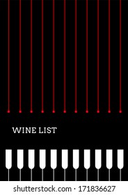 Design a wine list with wineglasses. Vector illustration.