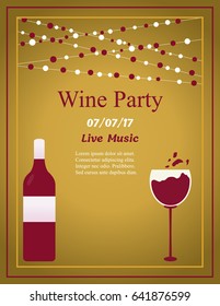 Design for wine party. Suitable for poster, promotional leaflet, invitation, banner