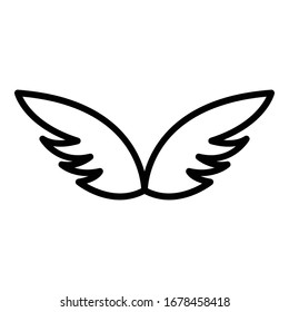 Design wings icon. Outline design wings vector icon for web design isolated on white background