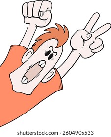 Design of winner cartoon character draw