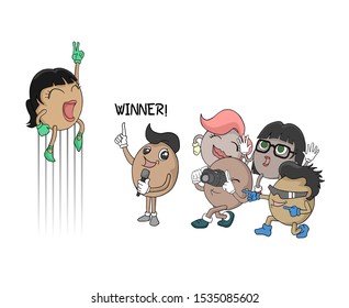 Design of winner puppet jumping