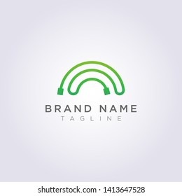 Design a wired logo with rainbow colors for your business or brand.