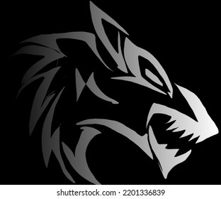 design wolf head with vector style