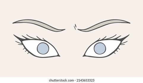 Design of woman eyes hand draw