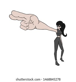 design of woman pointing illustration