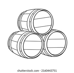 Design of wood barrel illustration