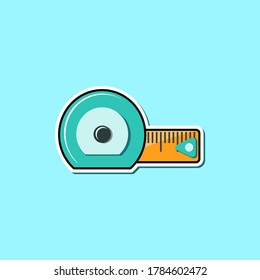 Design of wooden meter for construction projects isolated on color background. Cartoon Concept. Vector illustration. Suitable for landing pages, icons, stickers and posters.