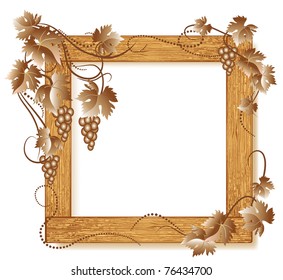 Design wooden photo frames with grapes