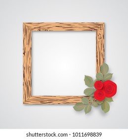 Design wooden photo frames with roses for your design