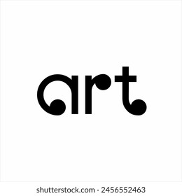 Design the word "Art" with dots and waves in the negative space on letter A.