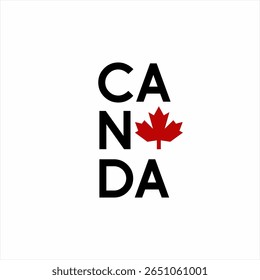 Desenhe a palavra "Canadá" com um símbolo de folha de bordo na letra A.