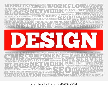 DESIGN word cloud collage, business concept background