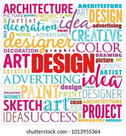 DESIGN word cloud collage, creative business concept
