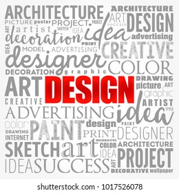 DESIGN word cloud collage, creative business concept