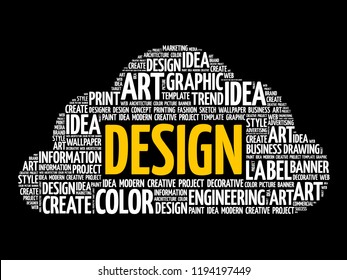 DESIGN word cloud collage, creative business concept