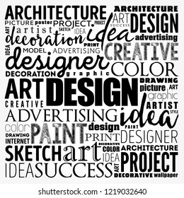 DESIGN word cloud collage, creative business concept