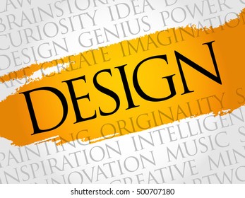 DESIGN word cloud collage, creative business concept background
