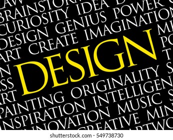 DESIGN word cloud collage, creative business concept background
