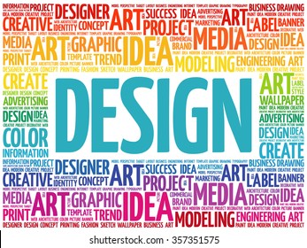 DESIGN word cloud, creative business concept background