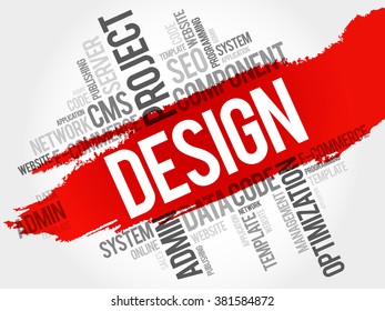 DESIGN word cloud, creative business concept