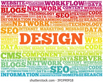 DESIGN word cloud, creative business concept