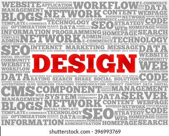 DESIGN word cloud, creative business concept