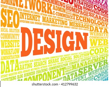 DESIGN word cloud, creative business concept
