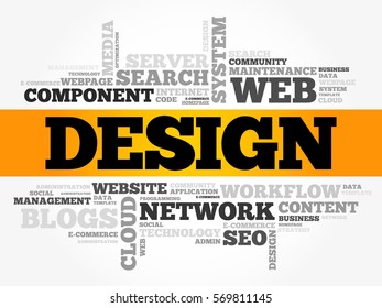 DESIGN word cloud, technology business concept background