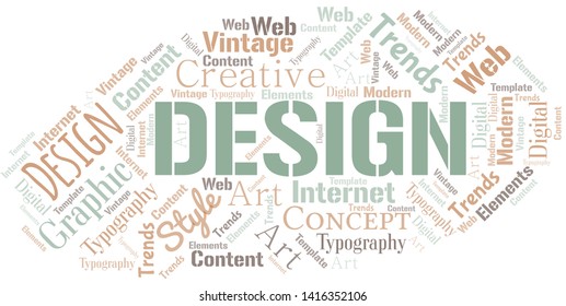 Design word cloud. Wordcloud made with text only.