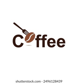 The design of the word "Coffee" is simple with an illustration of coffee beans on the letter O.