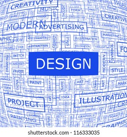 Design. Word collage. Vector illustration.