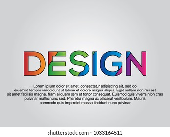  Design word creative design Concept . Modern Vector Illustration concept of word Design