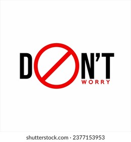 Diseño de la palabra "No te preocupes" con un símbolo de parada en la letra O.