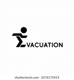 Design the word "Evacuation" with its symbol on the letter E.