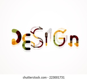 Design word font concept, minimal line design