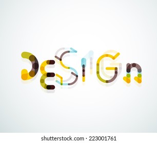 Design word font concept, minimal line design
