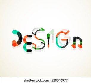 Design word font concept, minimal line design