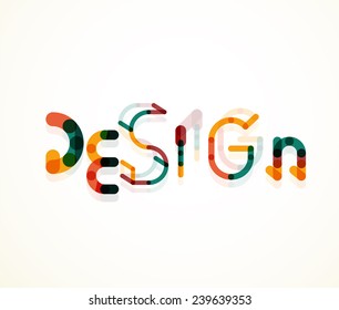 Design word font concept, minimal line design