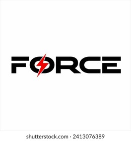 Design of the word "Force" with a lightning symbol on the letter O.