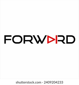 Design of the word "Forward" with its symbol on letters A and R.