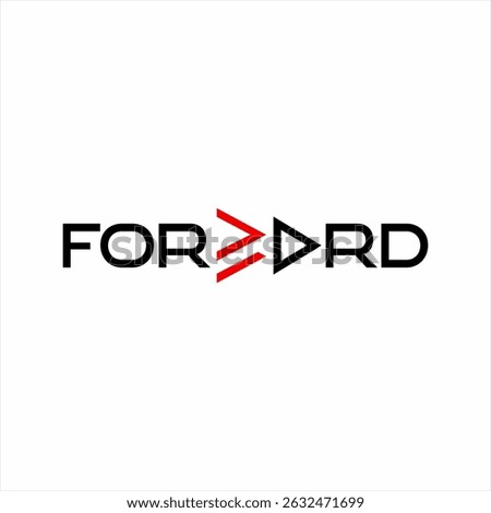 Design the word "Forward" with the forward symbol on the letter W.