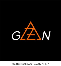 Desenhe a palavra "Ger Z" com um conceito triangular nas letras E e Z.