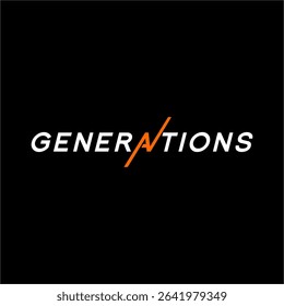 Design the word Generations with the letter Z on the letter A.