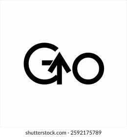 Design the word "Go" with the concept of going up.